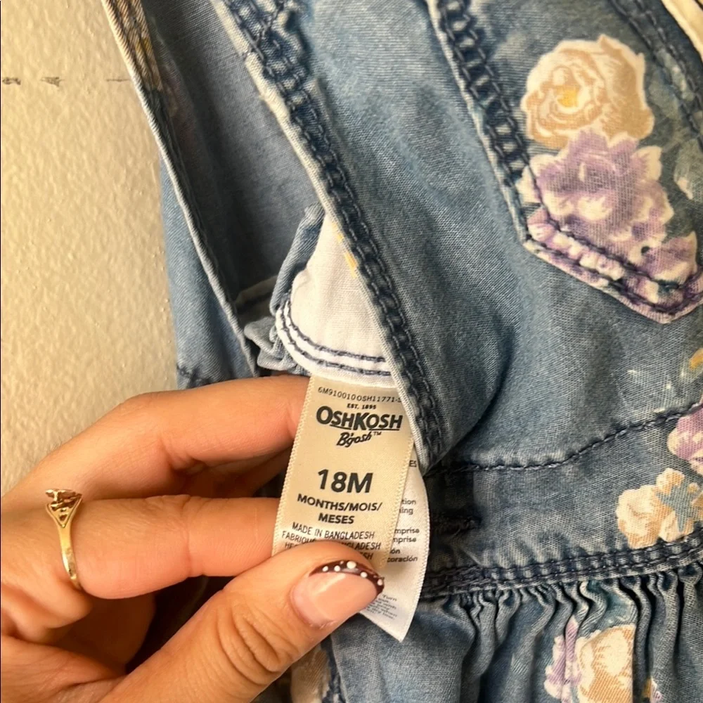 OshKosh B'gosh‎ Denim Floral Overalls